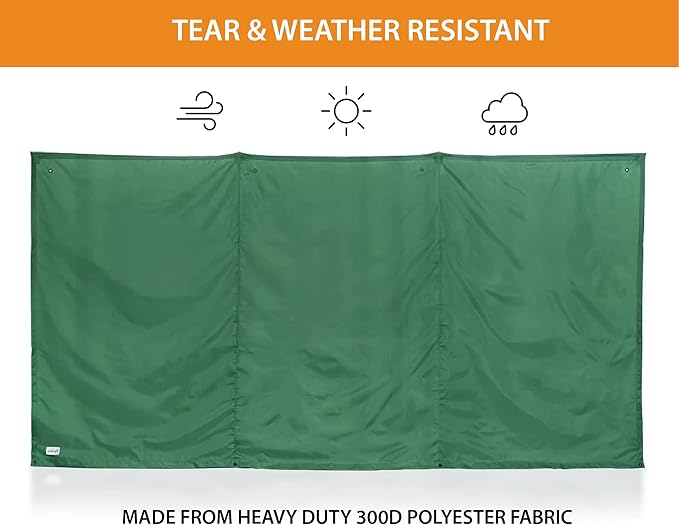 WallUp The Instant Outdoor Privacy Product, Versatile Privacy Tent, Works as a Privacy Screen, Wall Divider, Shelter, and Enclosure, Weather-Resistant, Durable, UV-Treated Cloth, 6' x 12', Green