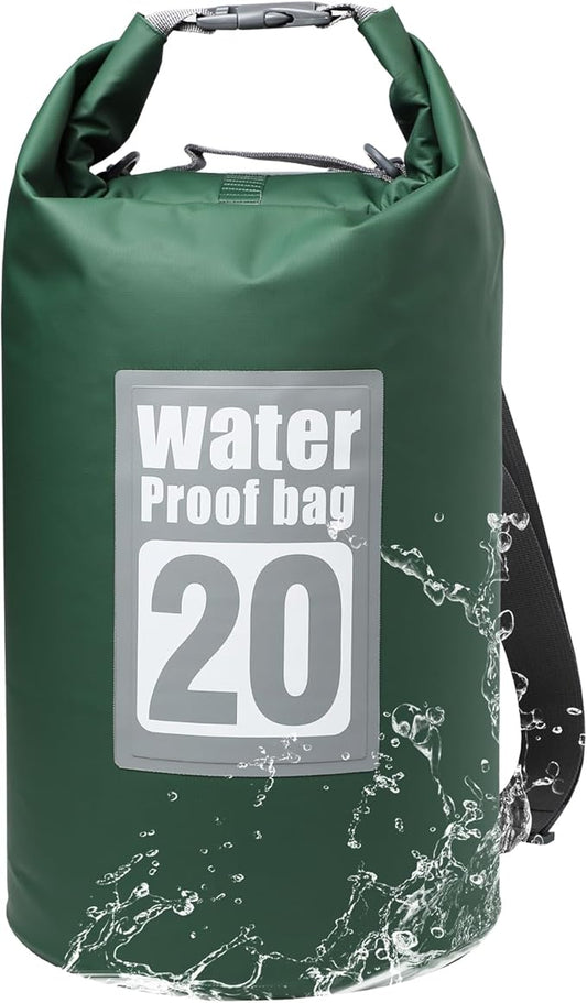 Waterproof Dry Bag, 20L Roll Top Dry Bag Backpack, 500D PVC IPX8 Floating Dry Bag for Hiking, Kayaking, Camping