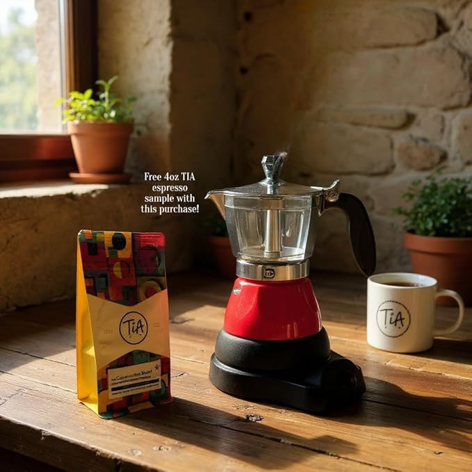 Bene Casa Red Portable Electric Espresso Maker/Cafetera, 1-3 Cups/Shots (1, RED)