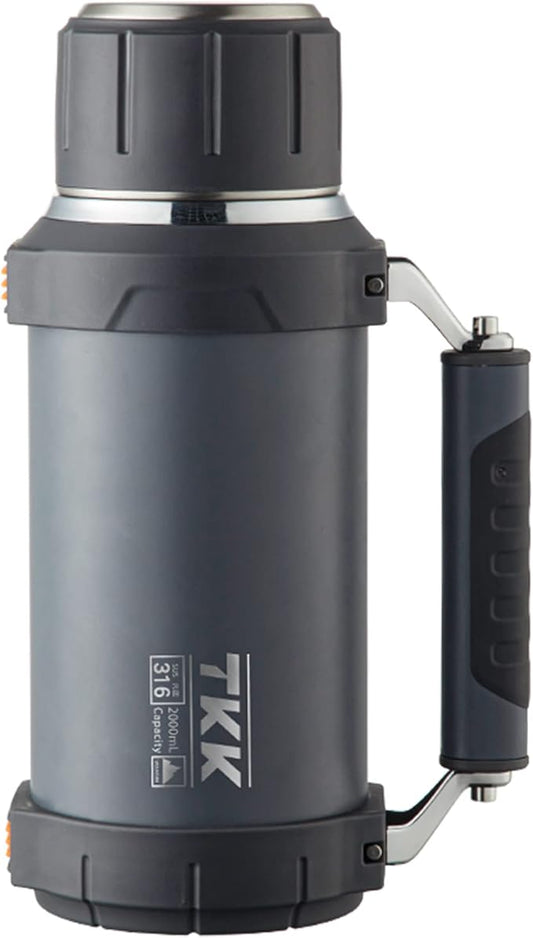 Large Coffee Thermoses for Hot Drinks Stainless Steel Thermoses 2QT 64oz Vacuum Insulated Bottle With Cup Handle Keeps Liquids Hot And Cold For Up To 24 For Outdoor Gathering Camping