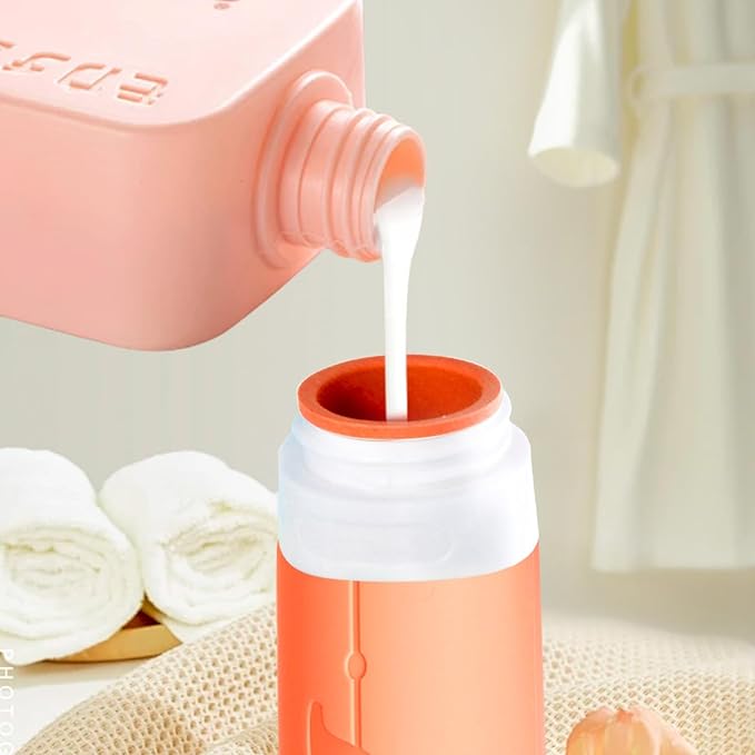 Empty 3 oz Travel Size Bottles Toiletries Containers for Toiletries Liquids，Small Silicone Mini Refillable Leak Proof TSA Approved Travel Bottles for Creams Shampoo and Conditioner Traveling