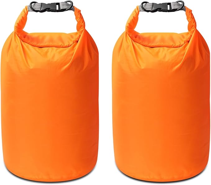 Dry Bag Set, Waterproof Small Lightweight Dry Bags for Paddle Board Kayaking, Fishing, Camping (Orange, 20L 2Pack)
