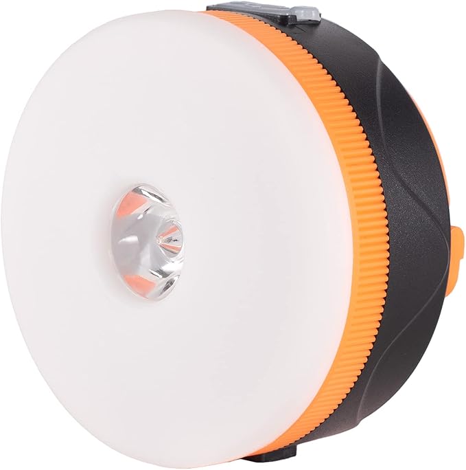 LIT-PaTH Rechargeable LED Camping Lighting Fixture Camping Lantern with Magnet Base, 1800 mAh, Survival Kit for Emergency, Hurricane, Outage, Small Orange, 2-Pack