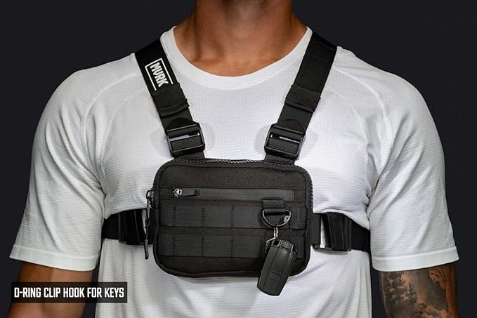 MVRK Water Resistant Chest Bag - Lightweight Tactical Chest Bag For Outdoor Training, Running Chest Pack For Men With Extra Storage