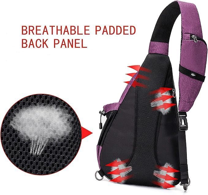 Water-Proof Sling bag/Crossbody Backpack/Shoulder Bag with USB Charging Port for Travel, Hiking, Cycling, Camping