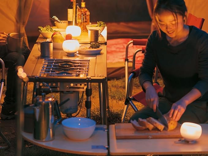 Snow Peak's Hozuki Lantern, Bark, ES-070BR, Made in Japan, Lifetime Product Guarantee, Lightweight, Compact for Camping or Backpacking, Camping Light