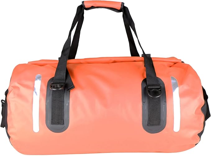 Waterproof Duffle Bag Travel Dry Bag 500D PVC for Motorcycle Tail Kayaking Rafting Boating Swimming Camping Hiking Beach Fishing (Orange, 80L)
