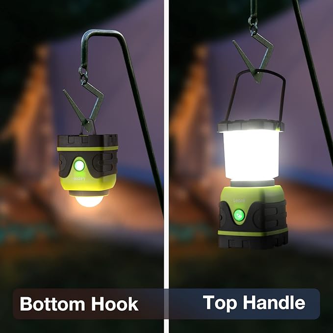 Lepro LED Camping Lantern Rechargeable, 1600LM, 4 Light Modes, 4400mAh Power Bank, IPX4 Waterproof, Perfect Lantern Flashlight for Hurricane Emergency, Hiking, Home and More, USB Cable Included