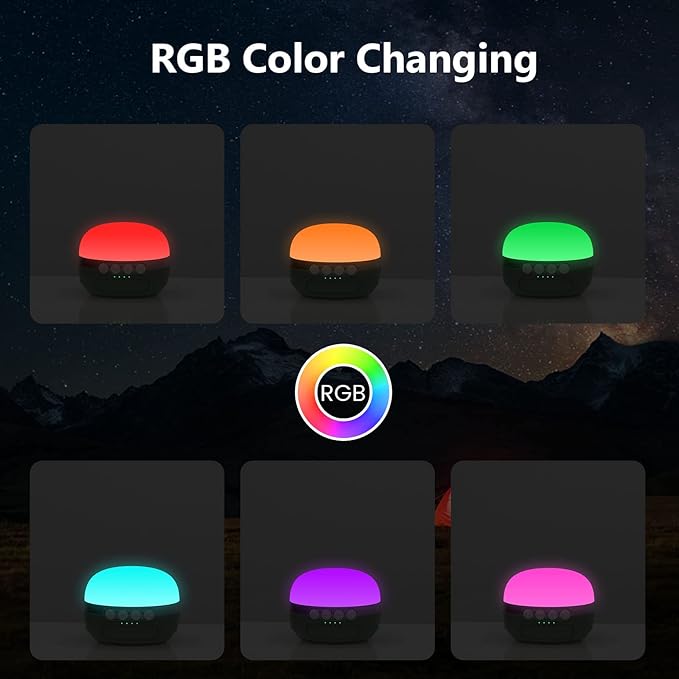 LED Camping Lantern Rechargeable, 8400mAh Camping Tent Lights with RGB Color Changing, 5 Light Modes, Stepless Dimming, Waterproof, Strong Magnet Emergency Light for Hurricane, Hiking & Power Outages