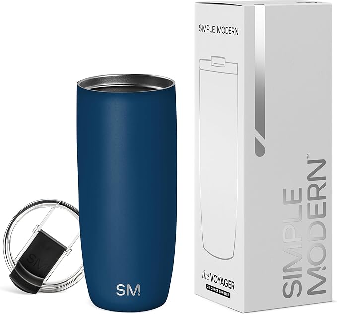 Simple Modern Travel Coffee Mug Tumbler with Flip Lid | Reusable Insulated Stainless Steel Cold Brew Iced Coffee Cup Thermos | Gifts for Women Men Him Her | Voyager Collection | 20oz | Slumberland