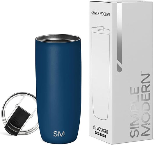 Simple Modern Travel Coffee Mug Tumbler with Flip Lid | Reusable Insulated Stainless Steel Cold Brew Iced Coffee Cup Thermos | Gifts for Women Men Him Her | Voyager Collection | 20oz | Slumberland
