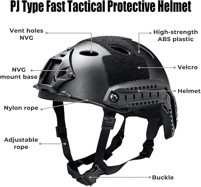 Bump Army Tactical Helmet - Kids, Men & Women - Swat, Sniper, Combat, Pilot, Climbing, Forestry, Caving, Paintball