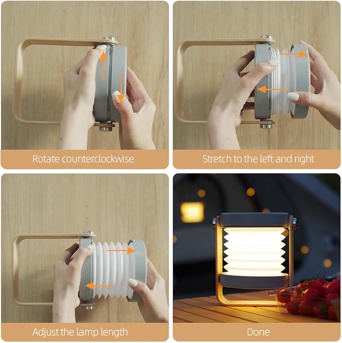 Waterproof Collapsible Camping Lantern with Phone Charger,Rechargeable Camping Lights,4400mAh Power Bank, Portable Battery Powered Foldable Travel Lamp for Hiking , Power Outages,Survival Kit