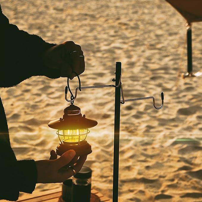 Folding Camping Lantern Stand Pole Stake Accessories, Camping Light Stand Pole Hanger Camping Equipment, Outdoor Picnic Lighting Device Gift for Men Father