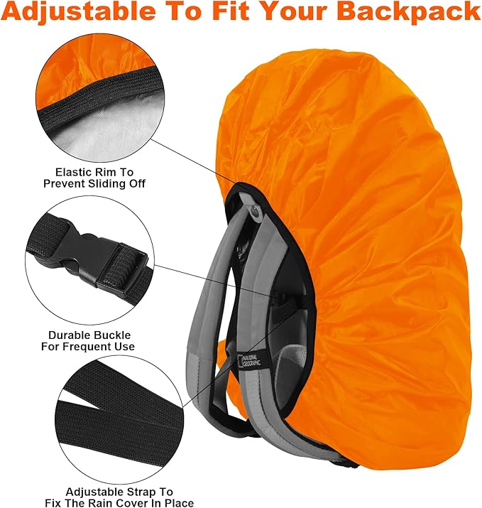 LAMA Waterproof Rain Cover for Backpack, Backpack Rain Cover with Reflective Strip and Antislip Cross Buckle Strap, Ultralight Compact Portable, for Cycling, Hiking, Camping, Traveling