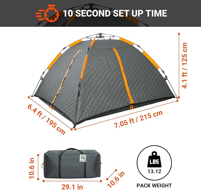 Crua Culla Maxx Temperature Regulating Inner Camping Tent – Interior Pop Up Tent Insulation Liner, Offers Blackout Coverage & Noise-Cancellation, Ideal for All Seasons