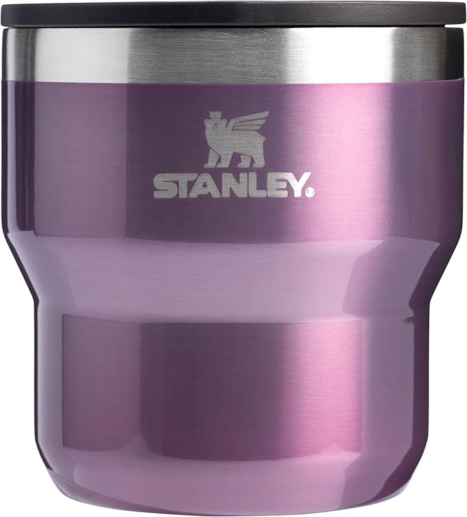 Stanley Stay-Hot Stacking Camp Cup 10 oz | Press In Drink Through Lid | Cup for Coffee, Tea and Drinks | Insulated Stainless Steel Coffee Mug | BPA-Free | Wisteria Shine
