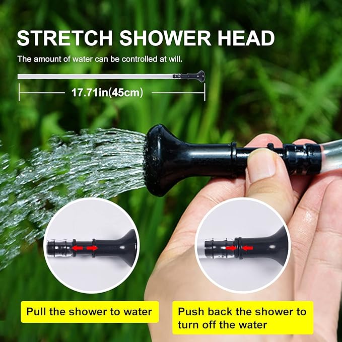 Pop Up Privacy Tent Camping Shower Kit 2 Pcs, 5 Gallon Outdoor Solar Portable Shower Bag Waterproof .Instant Tent Sun Beach Easy Set Up&Foldable for Hiking,Fishing,Beach,Washing,Outdoor