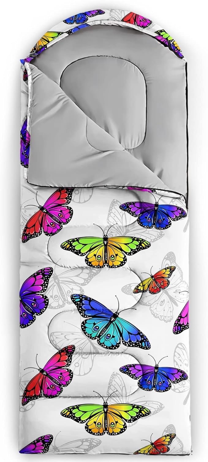 QOOMO Camping Sleeping Bags,3 Season Warm & Cool Weather,Lightweight,Waterproof Sleeping Bags for Adults & Kids,Traveling,and Outdoors,Camping Gear Equipment