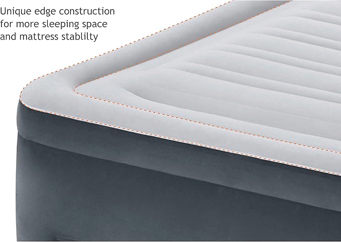Intex Comfort Dura-Beam Airbed Internal Electric Pump Bed Height Elevated (2020 Model)