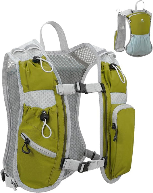 Running Vest for Women and Men, Hydration Backpack for Runners, Trail, Hiking, Biking and Walking, with Front Phone Holder, Adjustable Chest and Waist Strap