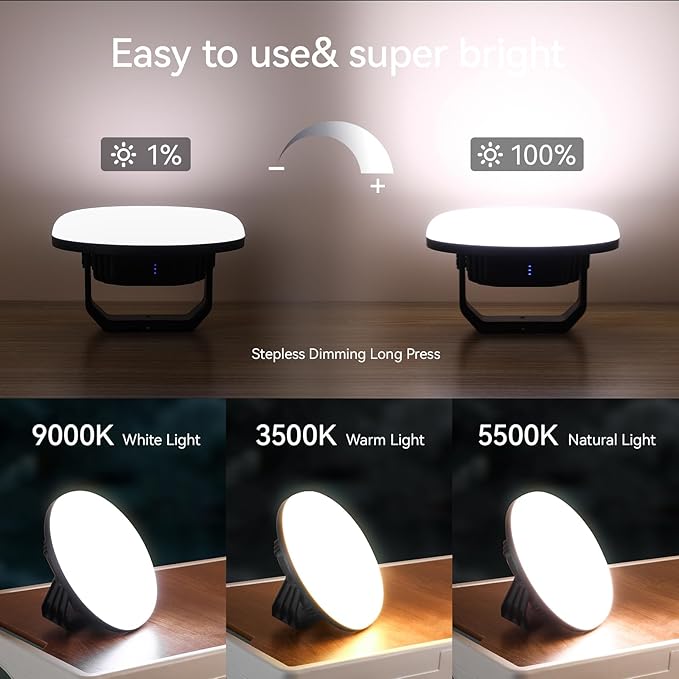 VAVOFO 42W LED Camping Lantern Rechargeable, 180 LED with 3 Lighting Modes, 4000LM, 10,000mAh Portable Tent Light with Magnet, IP65 Waterproof for Emergencies ,Power Outages,Hiking (Black)