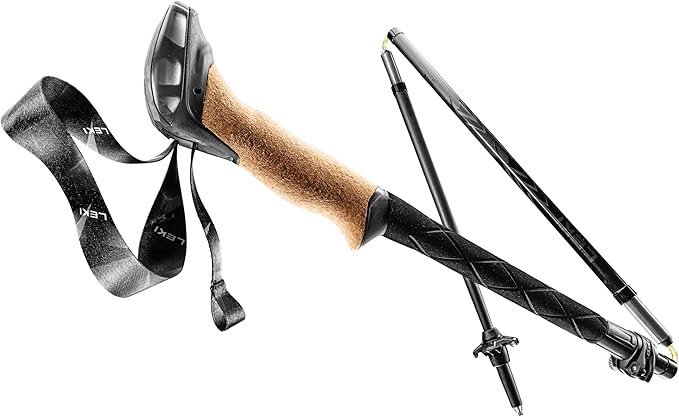 LEKI Black Series FX Carbon Collapsible Lightweight Walking Poles for Trekking & Hiking