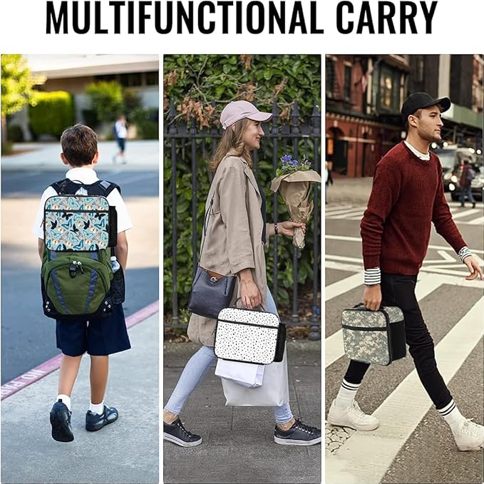 Butterfly Lunch Bag Reusable Insulated Lunch Box Keep Food Cooler Thermal Lunch Tote for Women Men