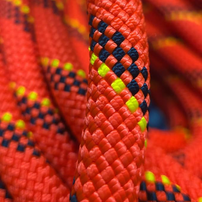 Static Climbing Rope 10.5mm UIAA Static Line Rappelling Rope Nylon Kern Mantle Rope for Escape Rope Rock Climbing, Mountain Tree Climbing, Hauling, Rescue