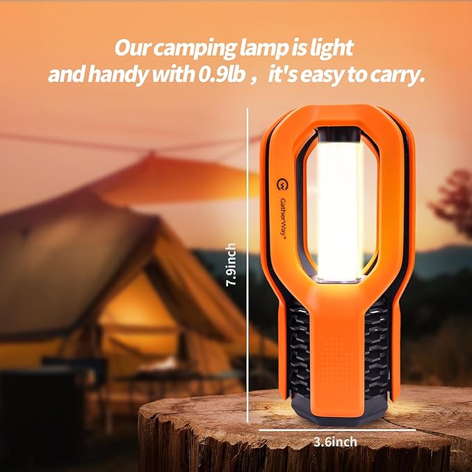 Rechargeable LED Camping Lantern - Free-Grip Design,4 Modes,IP65 Waterproof,3000K Warm Glow, Lightweight Portable Outdoor Light,Emergency Tent Light for Hiking,Backpacking & Home Use