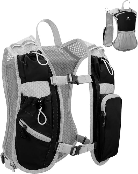 Running Vest for Women and Men, Hydration Backpack for Runners, Trail, Hiking, Biking and Walking, with Front Phone Holder, Adjustable Chest and Waist Strap