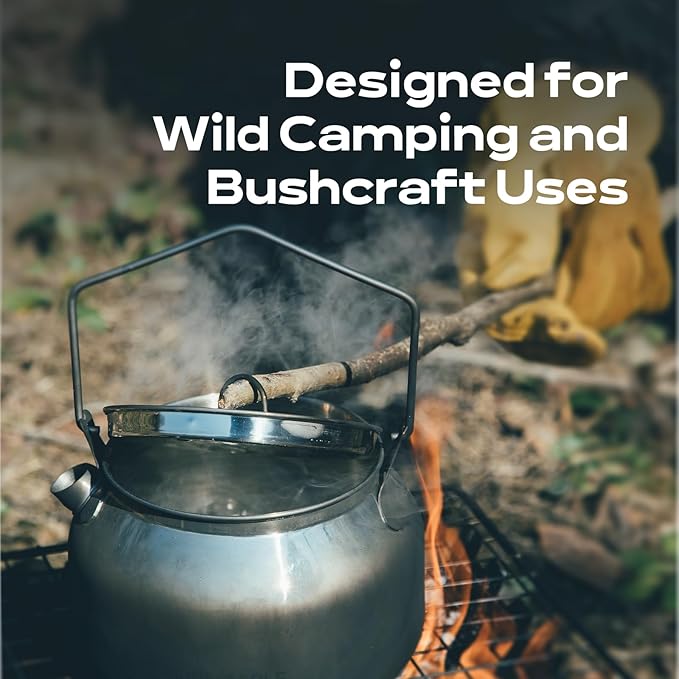 Fire-Maple Antarcti Portable 1.2 Liter Lightweight Stainless Steel Camping Kettle | Durable and Portable Camp Tea Pot | Ideal for Bushcraft and Outdoor Campfire Use