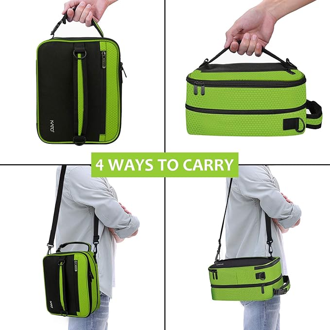 Expandable Insulated Lunch Bag, Leakproof Flat Lunch Cooler Tote with Shoulder Strap for Men and Women, Suitable for Work & Office by Tirrinia, Green