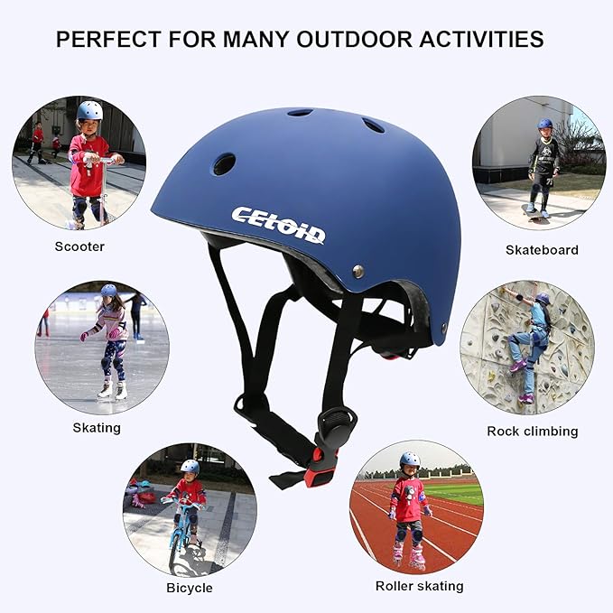 Kids Bike Helmet,Toddler Skateboard Helmets for Ages 2-3-5-8-14 Years Boys Girls，Adjustable Multi-Sport Bicycle Skateboarding Football Roller Skating Scooter Rollerblade Balance Bike Helmet