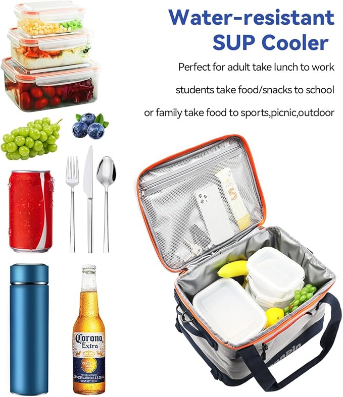 Paddle Board Cooler Waterproof Large Capacity SUP Deck Coolers, Leakproof Kayak Cooler Accessories Premium Insulated Cooler for Paddleboard Accessories,Drinks | Quality Clips& Bottle Opener Included