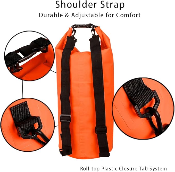 Dry Sack/Floating Waterproof Bag 2L/5L/10L/20L/30L for Boating, Kayaking, Hiking, Snowboarding, Camping, Rafting, Fishing and Backpacking