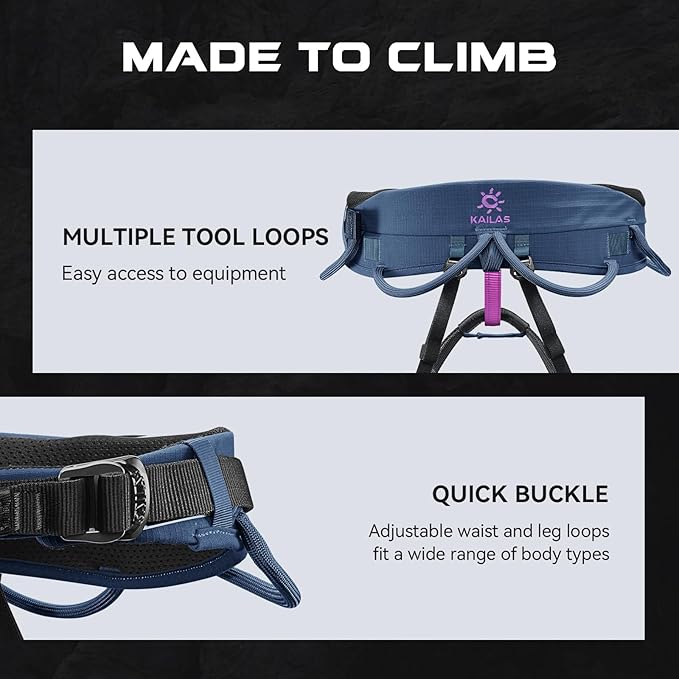 KAILAS B4 Rock Climbing Harness Men Roofing Harness Safety Belt Climbing Gear Adjustable Mountaineering Lightweight