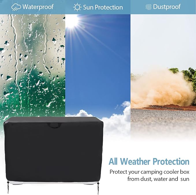 Kingling Cooler Cover, Waterproof Outdoor Rolling Ice Chest Wheeled Camping Cooler Cover