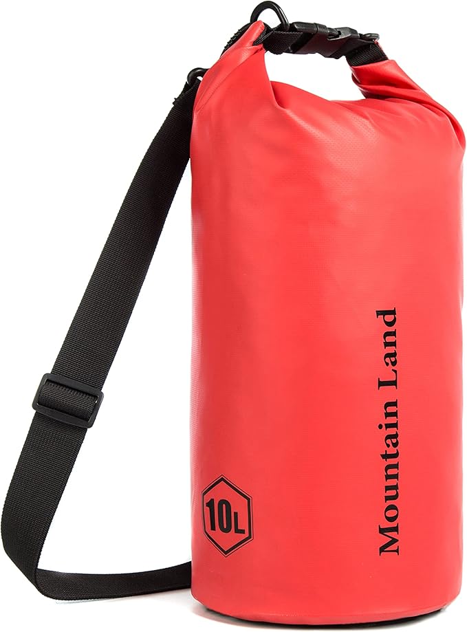 Mountain Land Waterproof Beach Dry Bag 30L Roll Top Backpack Boat Bag Dry Sack for Kayaking Rafting Fishing Hiking Camping Red