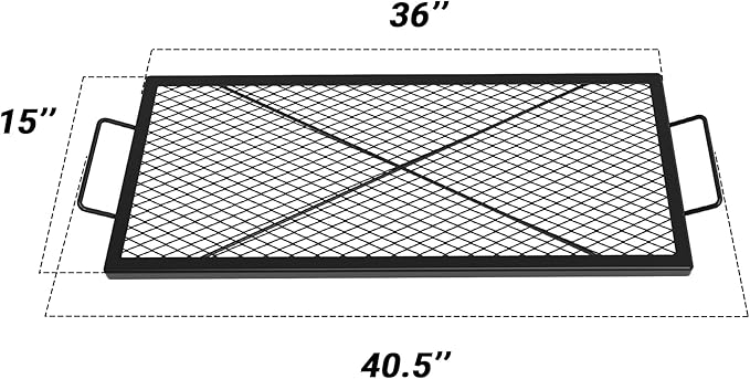 onlyfire Barbecue Rectangle X-Marks Fire Pit Cooking Grate, 36-Inch