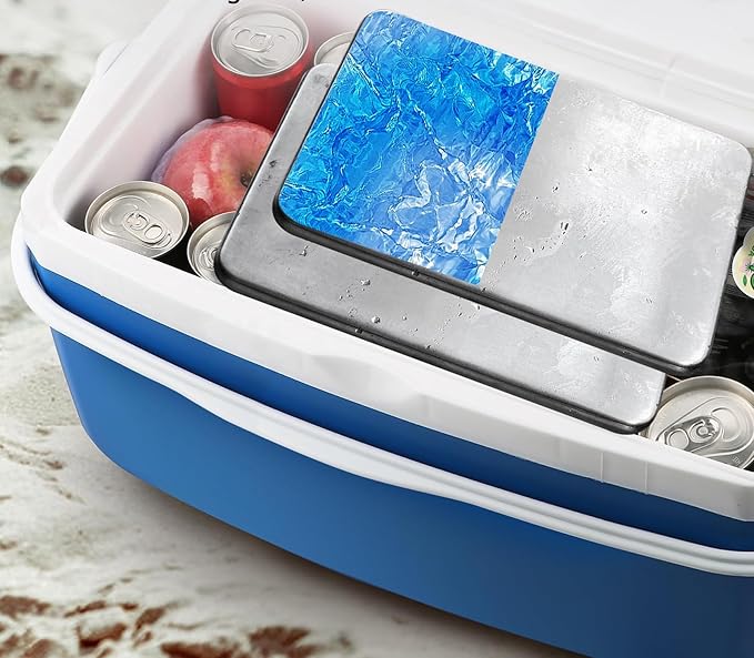 Stainless Steel Ice Packs for Camping, Picnic Basket, Freezer Packs for Outdoor Cooler Box, Reusable Ice Packs to Keep Food and Drinks Fresh and Cool