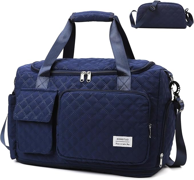 Small Gym Bag for Women, Travel Duffle Bag Carry On Weekender Bag with Shoe Compartment