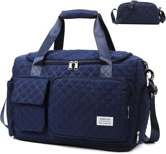 Small Gym Bag for Women, Travel Duffle Bag Carry On Weekender Bag with Shoe Compartment