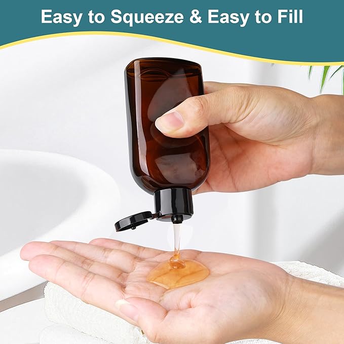 Cosywell Travel Bottles for Toiletries - 6 PCS Shampoo Bottles, TSA Approved Travel Size, Leak Proof Containers with Flip Cap