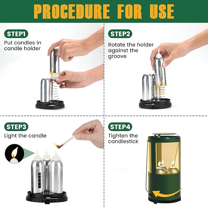 Outdoor Candle Lantern Holder for Real Candles (Candles Not Included) - Windproof Emergency Lantern with Handle, Safe for Camping, Blackouts, Decor - Survival Gear & Home Use