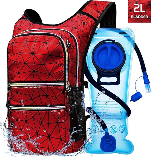 Hydration Backpack Pack, Water Backpack 20L Included 2L Hydration Bladder, Festival Essential - Rave Hydration Pack Hydropack for Hiking, Running, Biking, Festival Gear