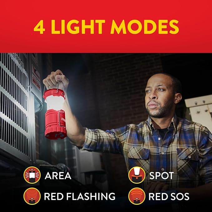 Eveready ALCL31 Collapsible LED Lanterns, 350 Lumens, 3 Pack, Collapsible Lantern with 4 LED Light Modes