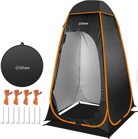 Chihee Outdoor Privacy Shelter Pop Up Camping Bathroom Tent Pod Portable Changing 1 Room Instant Camp Toilet Stall Shower Tents Dressing Room Foldable with Cover Floor Carry Bag Hiking Fishing