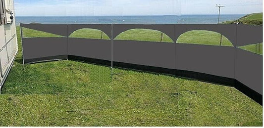 Windbreaker Wind Privacy Screen Camping Blocker 5 Panel Garden Beach Wind Shield 5ft High x 27.4ft Long (Stone Grey)