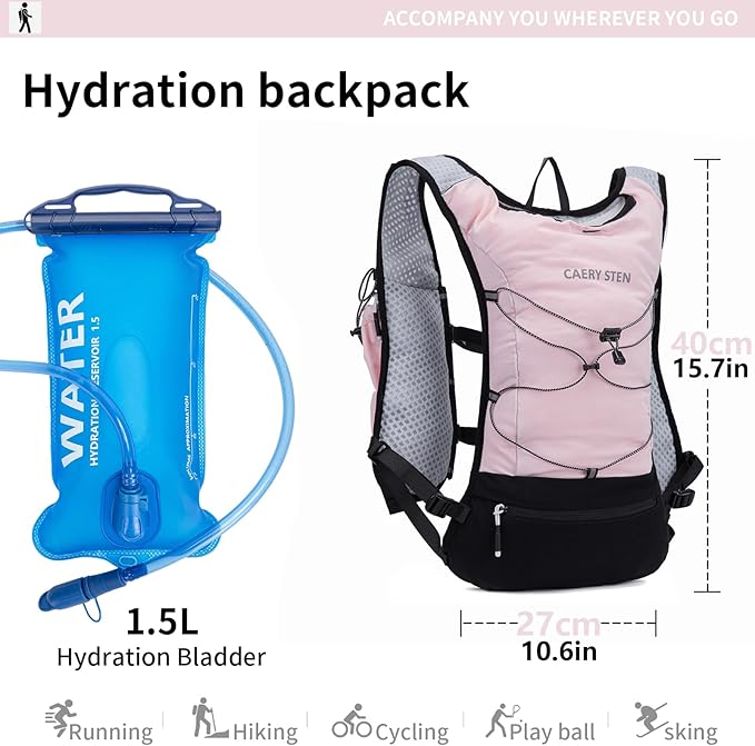 Hydration Backpack，Water Backpack，Water Vest for Running Women，Running Backpack with Water Bladder，Rave Runner Hydration Pack